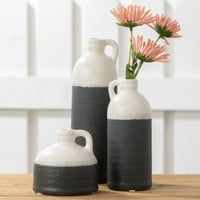 Съдиванс набор от вази за керамични кана 10 H, 7.5 H & 4 H White and Black