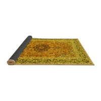 Ahgly Company Indoor Square Persian Yellow Traditional Area Cugs, 6 'квадрат
