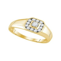 14kt жълто злато мъжки кръгъл диамантен клъстер пръстен cttw