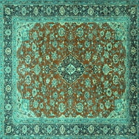 Ahgly Company вътрешен правоъгълник медальон тюркоазено сини традиционни килими, 8 '12'