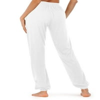 Дамски панталони с висока талия удобни Шнур йога Салон панталони хлабав тичане тренировка панталони с джобове