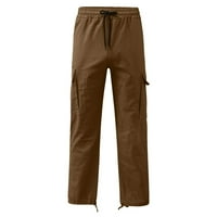 Sokhug Men Fall Winter Solid Savual Mynate Pockets Fitness Pants Панталони панталони панталони