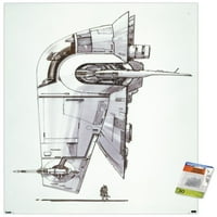 Star Wars: Saga - Boba Fett - Плакат за корабна стена с дървена магнитна рамка, 22.375 34