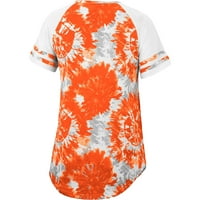 Женски колосеум оранжев бели тигри на Clemson Annie Alable Guise Tie-Dye Raglan тениска