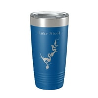 Езерото Никол Карта Tumbler Travel халба изолирана лазерна гравирана кафе чаша Алабама Оз кралско синьо