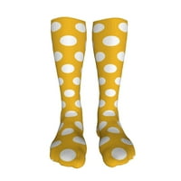 Полка точки Жълти коляни с високи чорапи за топли за уауен мъже антислип зимни удебелени чорапи за подаръци за спортни пътувания