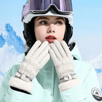 Женски ръкавици с пръсти на сензорен екран, зимни ръкавици жени с антиплъзгаща кожа, модни сладки ръкавици за жени