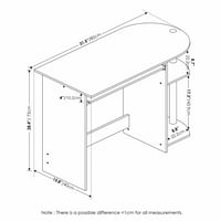 Furinno опростено лесното бюро за сглобяване, Americano, тръби от неръждаема стомана