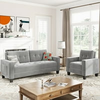 Аукфа Морден тапициран диван, кадифе диван мебели за хол спалня офис, фотьойл и триместен диван