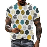 Мъжки тениски Великденски модни ежедневни цифрови 3D отпечатана тениска с кръгла шия и къси ръкави отгоре