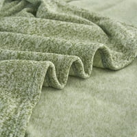 Плетено одеяло Кинг с Шамс-меко одеяло от фланелка, зелено бяло