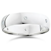 Съответстващ диамантен сватбен пръстен Полюден нов комплект 14k бяло злато