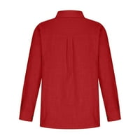 Женска риза памучно бельо с къс ръкав обикновен копче за ревера с риза топ блузи и върхове, облечени за работа плюс размер