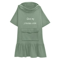 Лятна рокля за женски бродерия за жени, шиене на триизмерни джобни сладки дизайнерски рокли, полиестер зелено s
