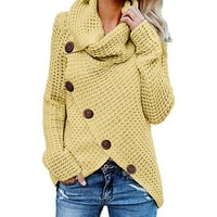 Xiawelit пуловерни ръкави върхове дълга блузна риза жени пуловер суичър бутон за жени