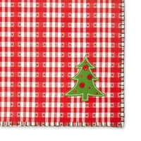 Съвременен домашен жива набор от червени и бяло Jolly Tree Christmas Placemats, 19