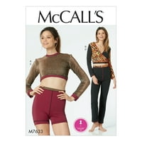 Моделът за шиене на Маккол пропуска Фитнес върховете, шортите и панталоните-12-14-16-18-20