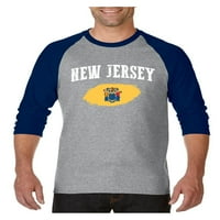 MMF - Мъжки тениски за бейзболни тениски Raglan Sleeve, до размер 3XL - Ню Джърси