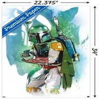 Star Wars: Saga - Boba Fett - Плакат за стена на воден цвят, 22.375 34