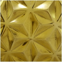 Космополитен 13 геометрична фасетирана Златна алуминиева ваза