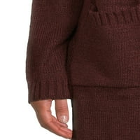 По Дизайн Дамски пуловер с отворена предна жилетка с качулка