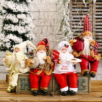 Коледна кукла Дядо Коледа Клаус Декорация на фигурки седнала червена шапка Празник на закрито орнамент вкъщи Нова година