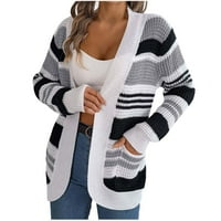 Oieyuz Women's Knit Cardigan Fall Winter Удобно отворено предно пуловер с джоб