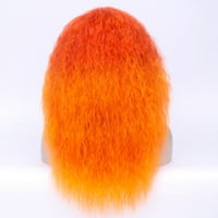 Уникални сделки човешки перуки за коса за жени дама 24 градиент оранжев къдрава перука с перука капачка