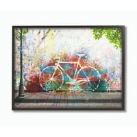 Детска стая от Ступел колоритен велосипед дъга тротоар модерна живопис рамкирани стена изкуство от млади и доказани