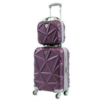 - GEM Hardside Carry on и Weekender Baggage Set, Hard-Sided Bagger с спин-колела, 2 части, куфар и чанта за тоалетни принадлежности,