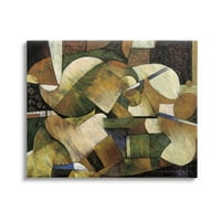 Ступел индустрии слоести форми кубизъм подреждане живопис галерия увити платно печат стена изкуство, дизайн от Джонатан Парсънс