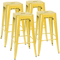 Метални бар столове за брояч височина на закрито-открито модерни Стифиращи се Индустриални столове комплект от