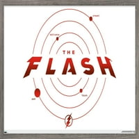 Филм на комикси The Flash - Стенната плакат на времевата линия, 14.725 22.375 Framed