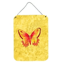 Каролински съкровища 8857Д пеперуда на жълта стена или врата висящи щампи, 12х16, Многоцветен