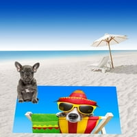 Giligiliso Dog Тематична плажна кърпа плажна кърпа Топки Подаръци- 30x60in голяма плажна кърпа бързо бързо сухо абсорбиращ лек