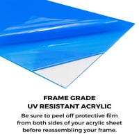 Рамка бяла твърда дървесина рамка за картина включва UV акрилна предпазител отпред, пяна без киселина, пяна