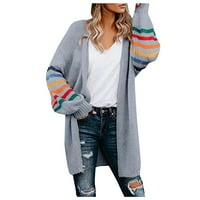 Кардиган за жени Нова ивица с дълъг ръкав за свободно време моден пуловер