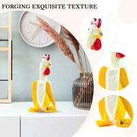 Alloet смола бананова патица статуя орнаменти сладка пилешка фигурка домашна градина декор