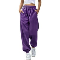Панталони за жени случайни дънни суитчъри за джогинг тренировки с висока талия с йога салон с джобове дамски панталони