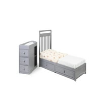 Бебешки мебели Daphne 2-инча на конвертируеми ясла и смяна, сиво
