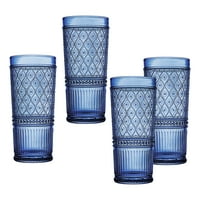 Кларо синьо хайбол стъклария комплект от 4