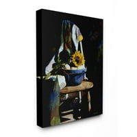 Ступел Индъстрис слънчоглед кънтри стол Тъмно Натюрморт дизайн живопис От Хайде прес, 36 48