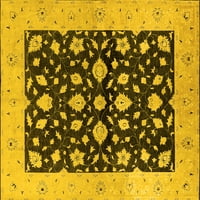 Ahgly Company Indoor Rectangle Oriental Yellow Industrial Area Rugs, 6 '9'