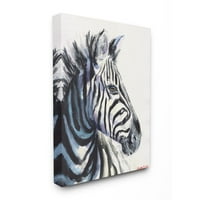 Ступел индустрии Големи зебра главата животински акварел живопис платно стена изкуство от Георги Дяченко