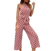 Женска нощ на нощта летни панталони Разхлабете широк крак Модна полка точка Jumpsuit Simple и изискан дизайн