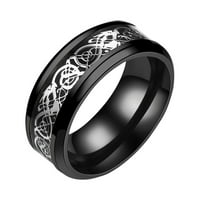 Mishuowoti титаниев стоманен драконов пръстен със сребърен златен дракон от неръждаема стомана пръстен