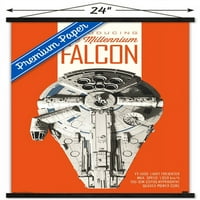 Междузвездни войни: Соло - Стенски плакат на Millennium Falcon с дървена магнитна рамка, 22.375 34