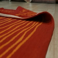 Famo016rd ft. Модерен плосък съвременен килим за тъкани, червено
