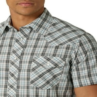 Мъжка риза къс ръкав Западна с люрекс, размери с-5ХЛ
