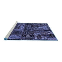 Ahgly Company Machine Pashable Indoor Square Packwork Blue Transitional Area Rugs, 8 'квадрат
